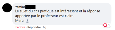 Le sujet du cas pratique est intéressant et la réponse apportée par le professeur est claire.