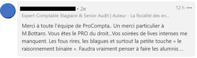 Un merci particulier à M.Bottaro. Vous êtes le PRO du droit. Vos soirées de lives intenses me manquent. Les fous rires, les blagues, et surtout la petite touche "le raisonnement binaire". Faudra vraiment penser à faire les alumnis...