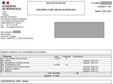 Je viens de réussir mon DSCG grâce à vous, vraiment je suis ravi d'être parmi vos étudiants. Je vais rester avec vous jusqu'à le DEC, et je vous recommande pour tout le monde.