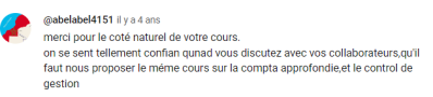 Merci pour le côté naturel de vos cours